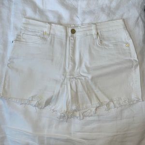 Blanknyc white denim frayed shorts